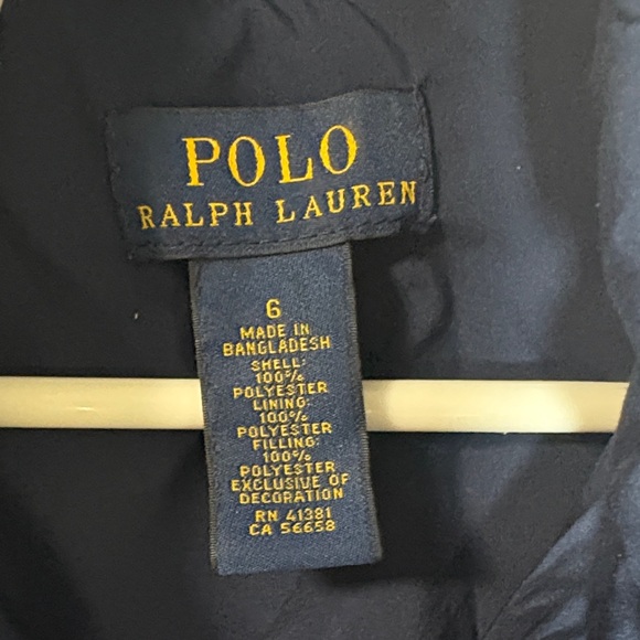 Polo Ralph Lauren Kids Navy Blue Quilted Preppy Puffer Jacket Size 6 - Picture 4 of 14